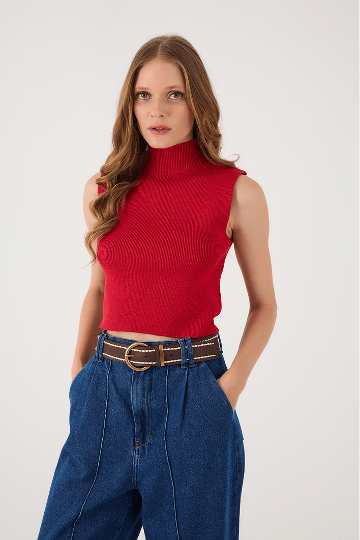 Blusa Tricot Gola Alta