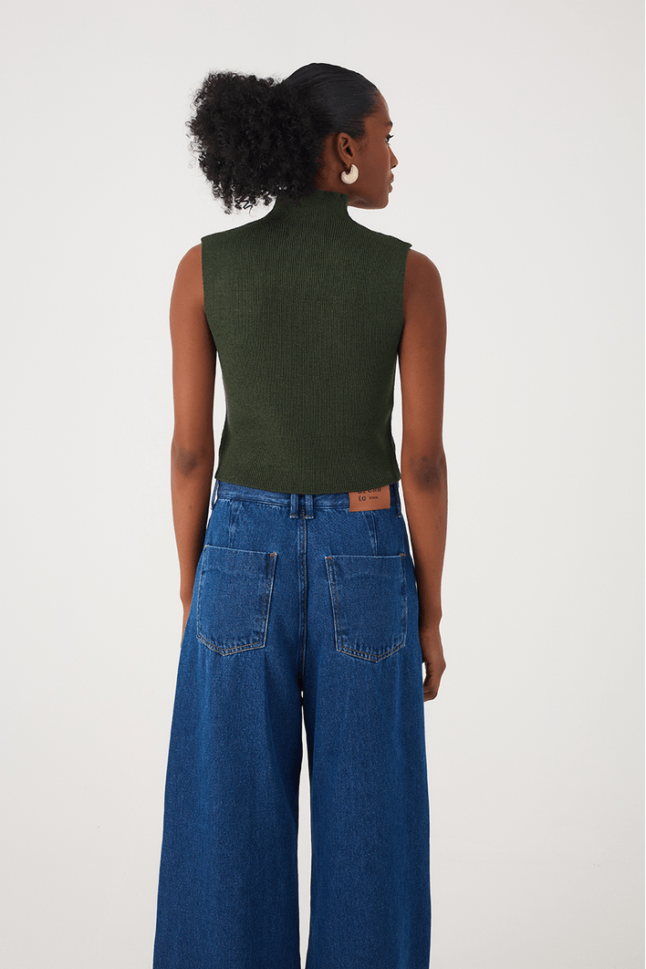 Blusa Tricot Gola Alta