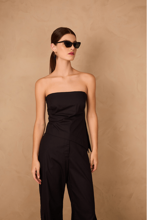 Blusa Sem Alça Assimétrica