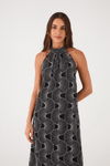 Vestido Cropped Algodão Bordado Ondas