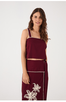 Blusa Linho Cropped Vivo Trançado