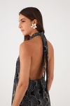 Vestido Cropped Algodão Bordado Ondas