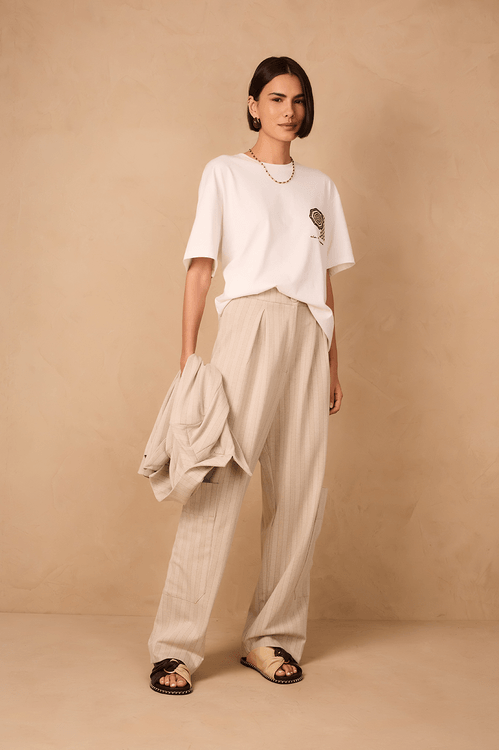 Calça Alfaiataria Estampa Listra