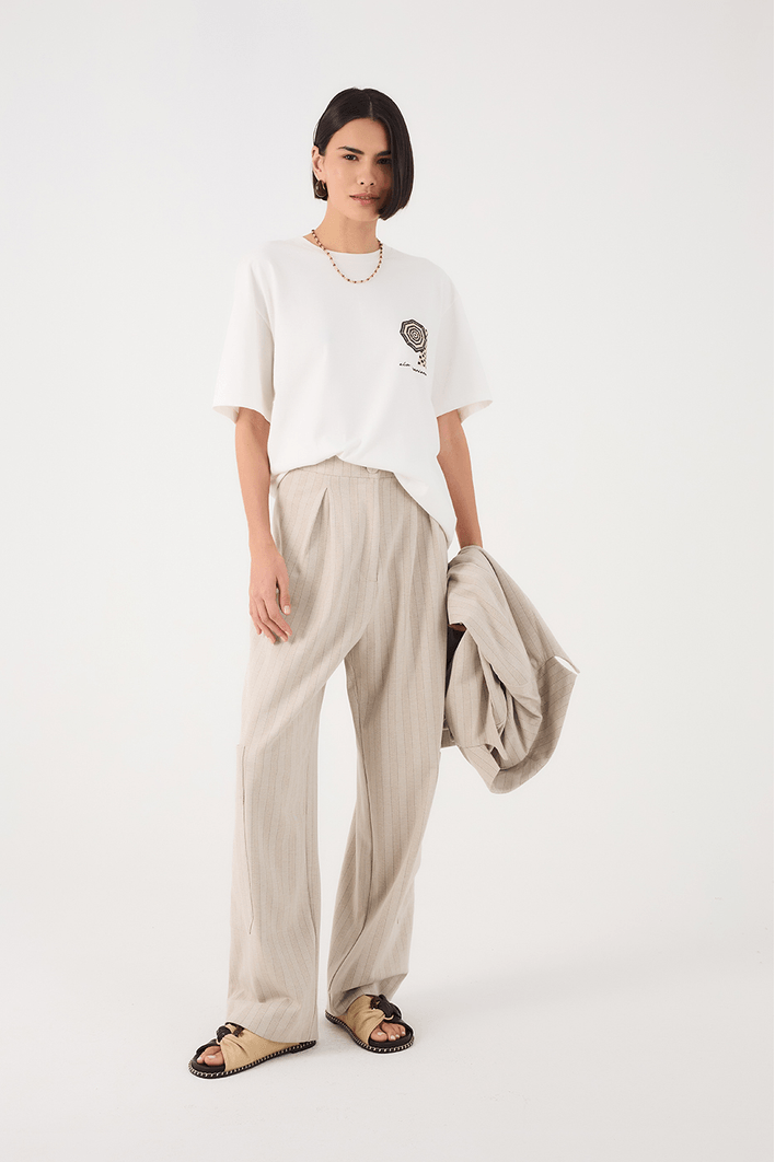 Calça Alfaiataria Estampa Listra