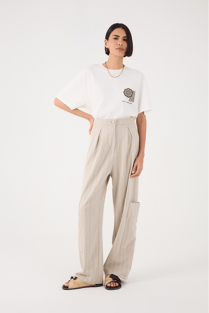 Calça Alfaiataria Estampa Listra