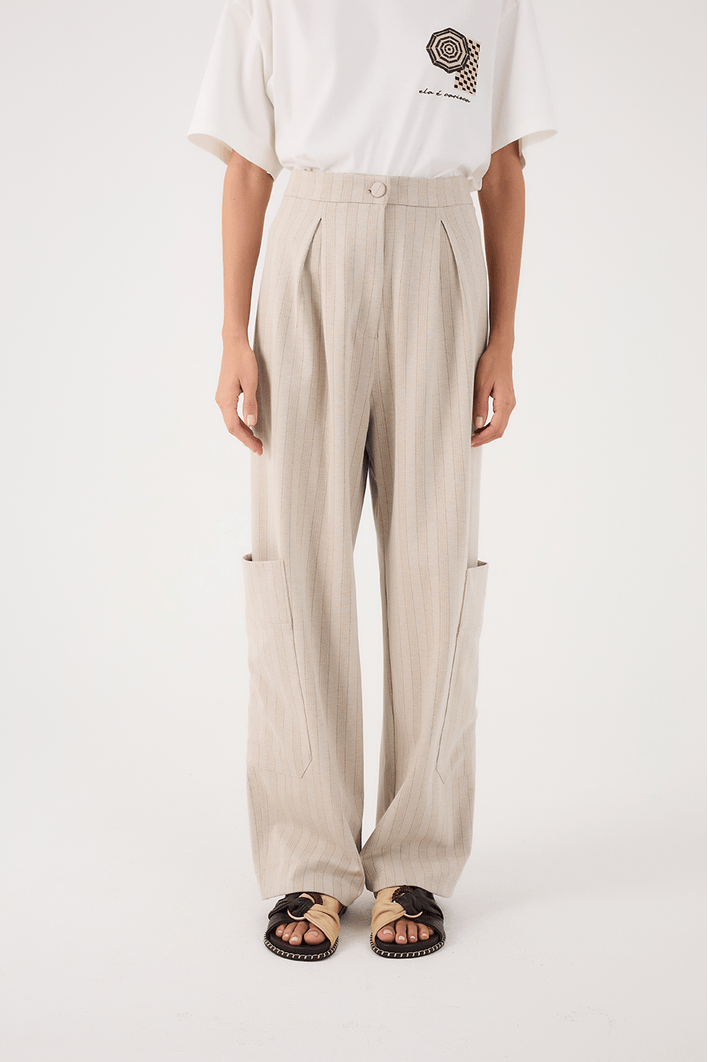 Calça Alfaiataria Estampa Listra