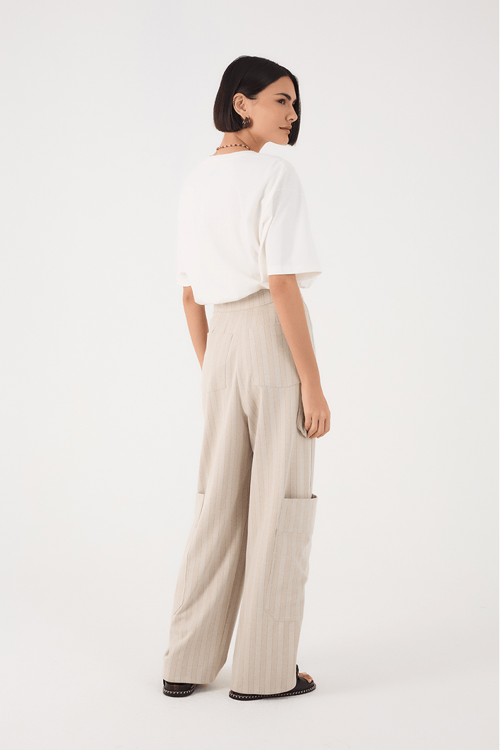 Calça Alfaiataria Estampa Listra