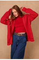 Casaco Tricot Bicolor