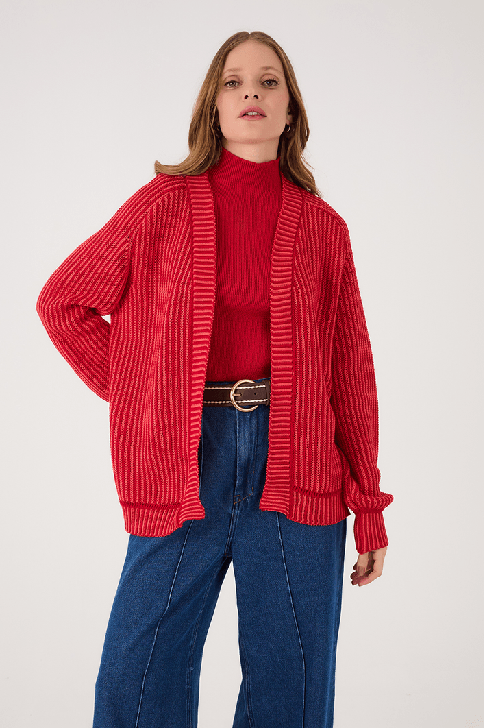 Casaco Tricot Bicolor