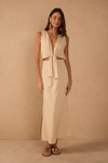 Vestido Cropped Linho Nó Frente