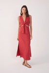 Vestido Cropped Linho Nó Frente