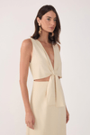 Vestido Cropped Linho Nó Frente
