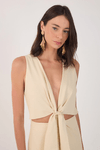 Vestido Cropped Linho Nó Frente