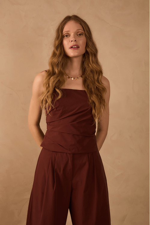 Blusa Algodão Pregas