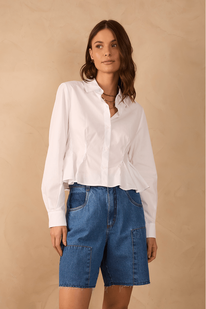 Camisa Algodão Peplum