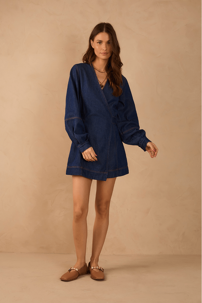 Vestido Jeans Manga