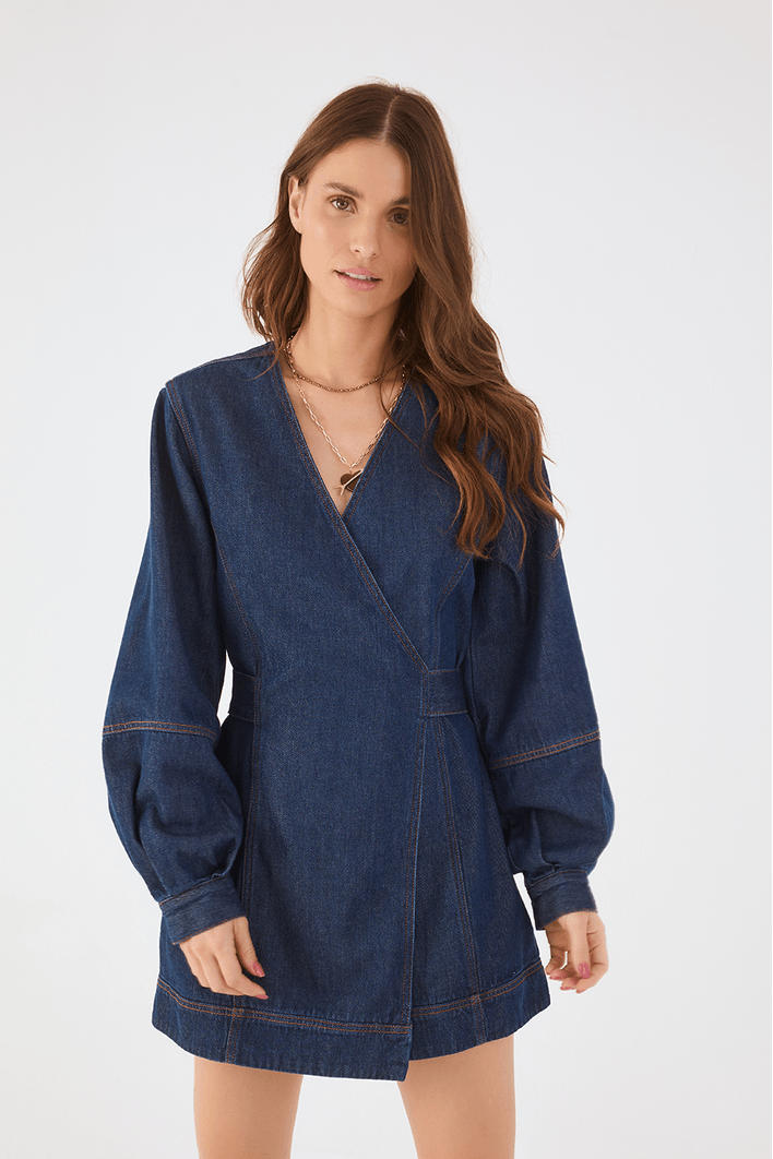 Vestido Jeans Manga