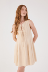 Vestido Curto Nervura Linho