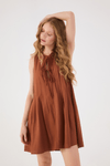Vestido Curto Nervura Linho