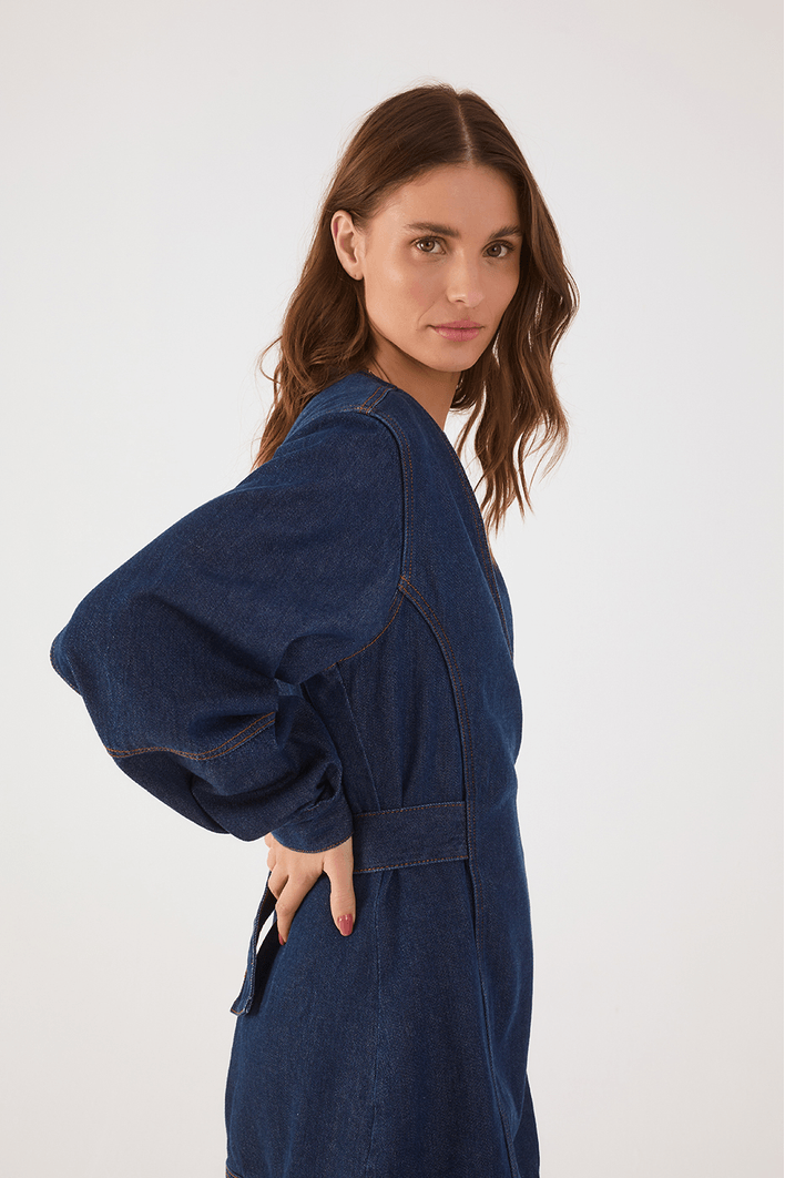 Vestido Jeans Manga