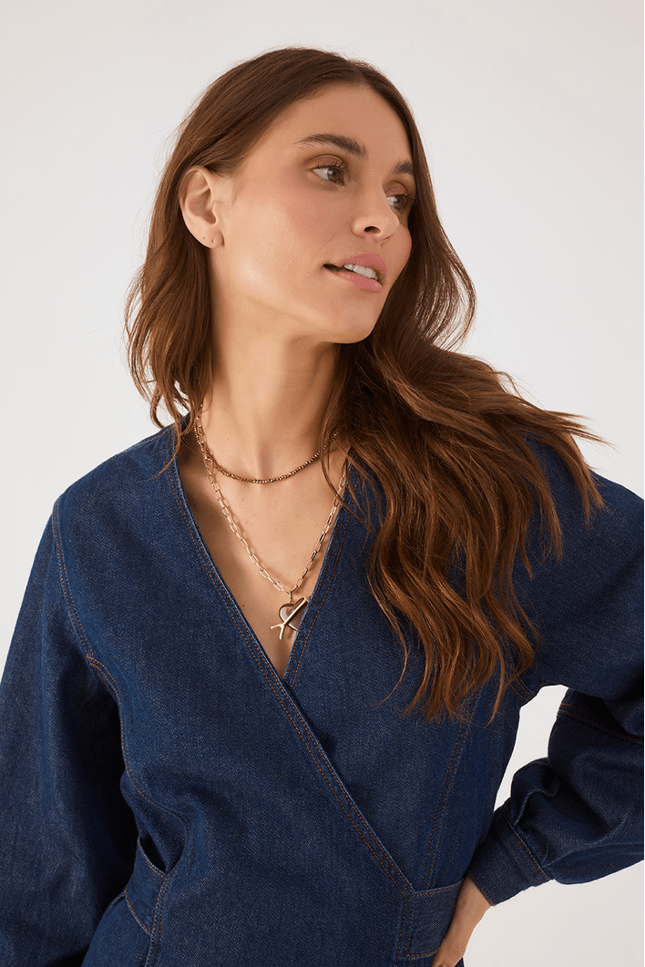 Vestido Jeans Manga