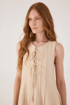 Vestido Curto Nervura Linho