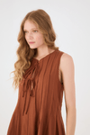 Vestido Curto Nervura Linho