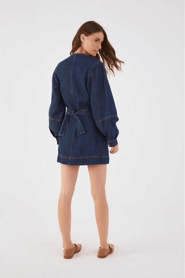 Vestido Jeans Manga