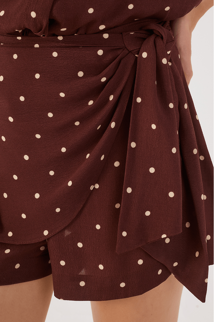 Short Pareô Crepe Estampa Noite