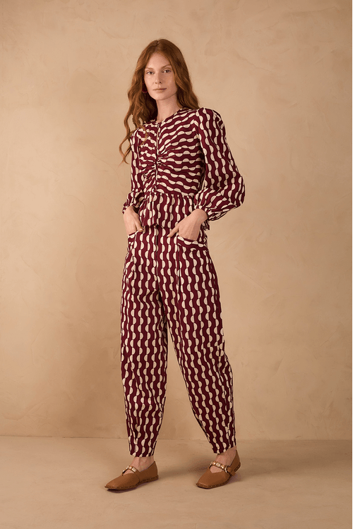 Calça Tricoline Estampa Copa