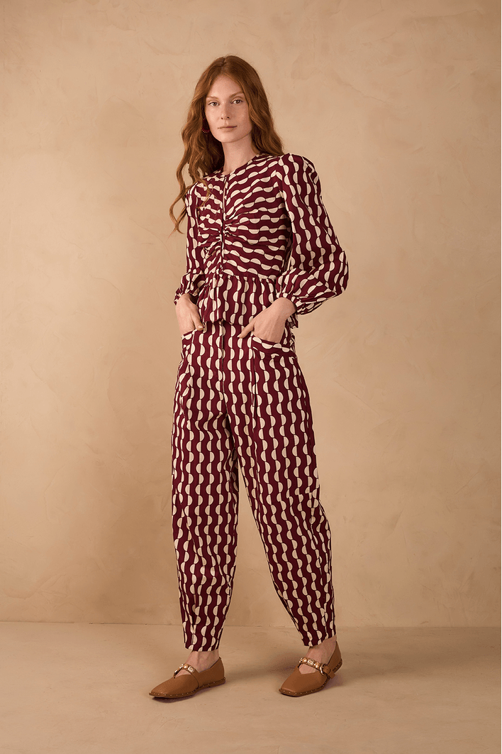 Calça Tricoline Estampa Copa
