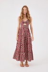 Vestido Midi Tricoline Estampa Copa