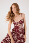 Vestido Midi Tricoline Estampa Copa