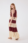 Vestido Cropped Crepe Bicolor