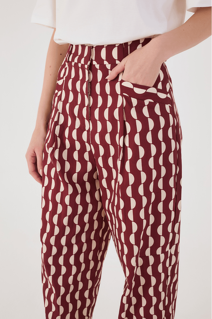 Calça Tricoline Estampa Copa