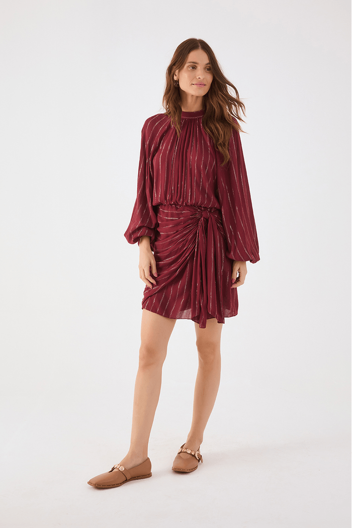 Vestido Curto Pareo Lurex