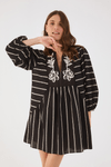 PRÉ-VENDA | Vestido Curto Algodão Pespontado Bordado