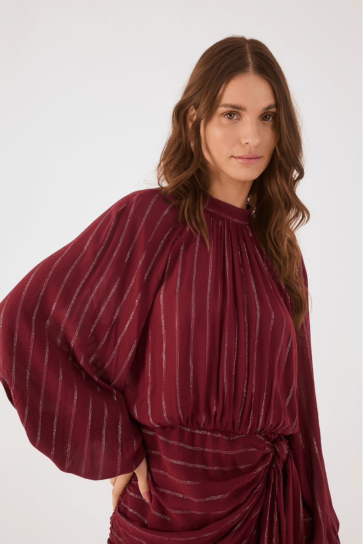 Vestido Curto Pareo Lurex