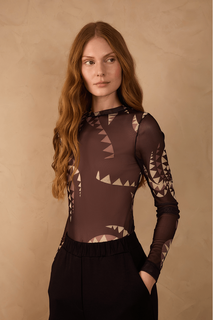 Blusa Tule Estampa Coqueiral