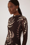 Vestido Cropped Tule Estampa Coqueiral
