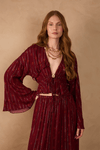 Blusa Boho Lurex Estampa Solar