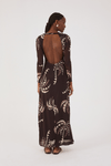 Vestido Cropped Tule Estampa Coqueiral