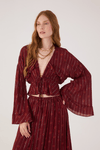 Blusa Boho Lurex Estampa Solar