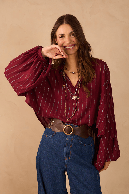 Blusa Lurex Cava Deslocada