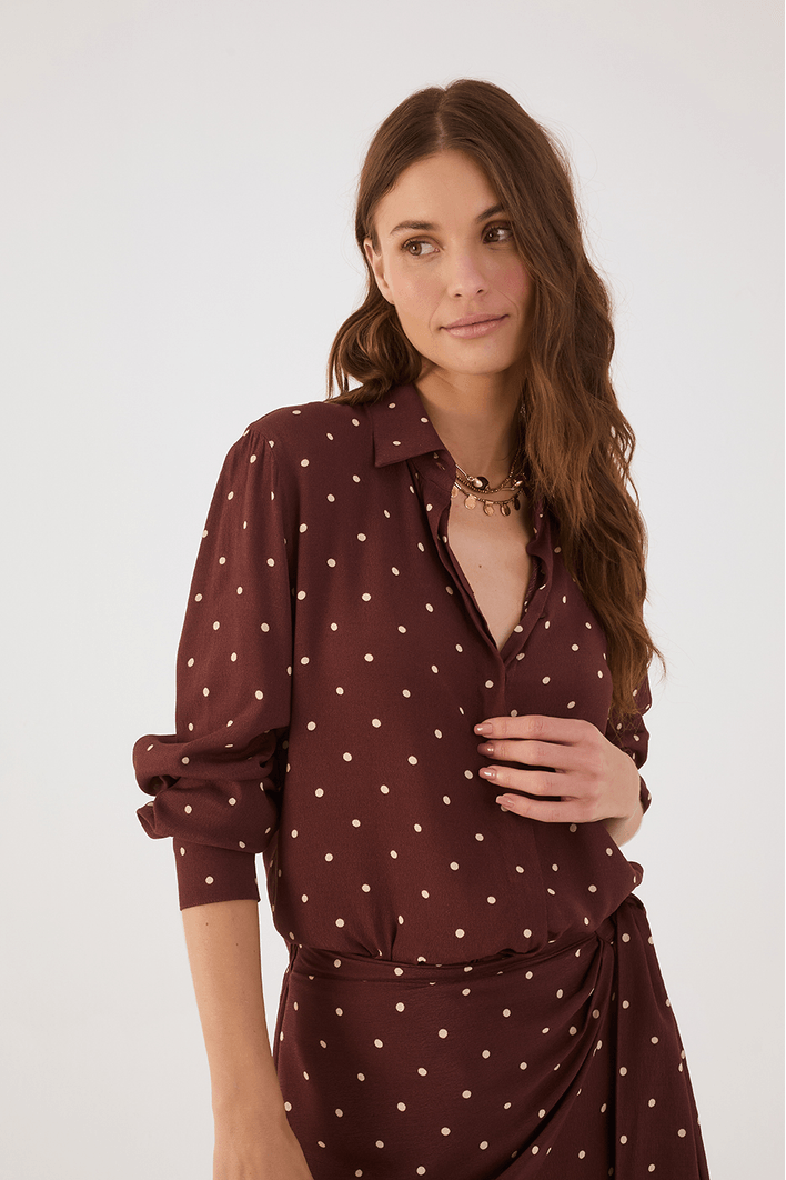 Camisa Crepe Estampa Noite