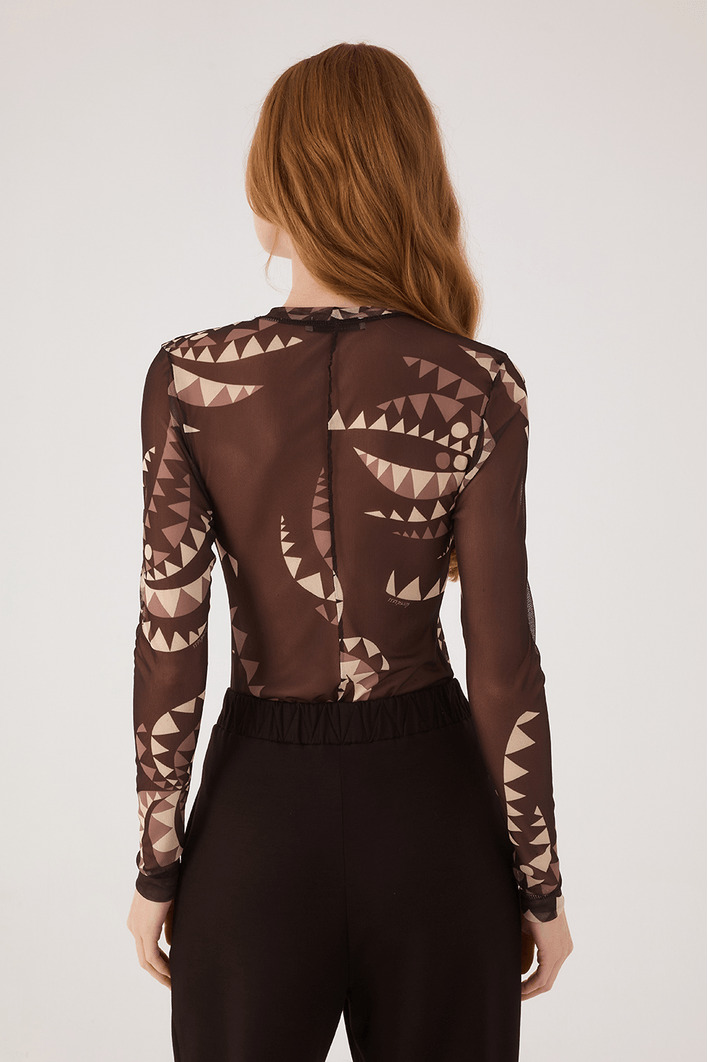 Blusa Tule Estampa Coqueiral