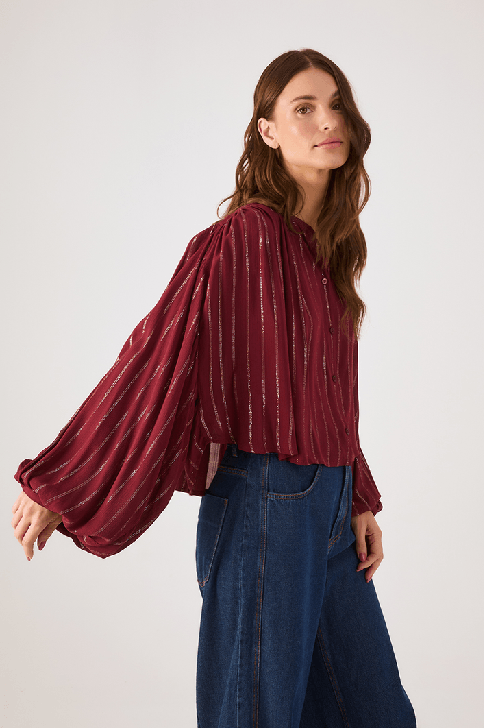 Blusa Lurex Cava Deslocada