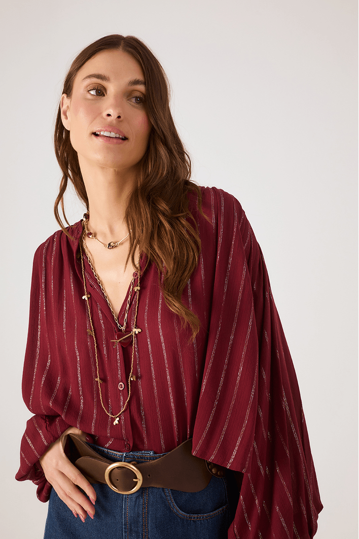 Blusa Lurex Cava Deslocada