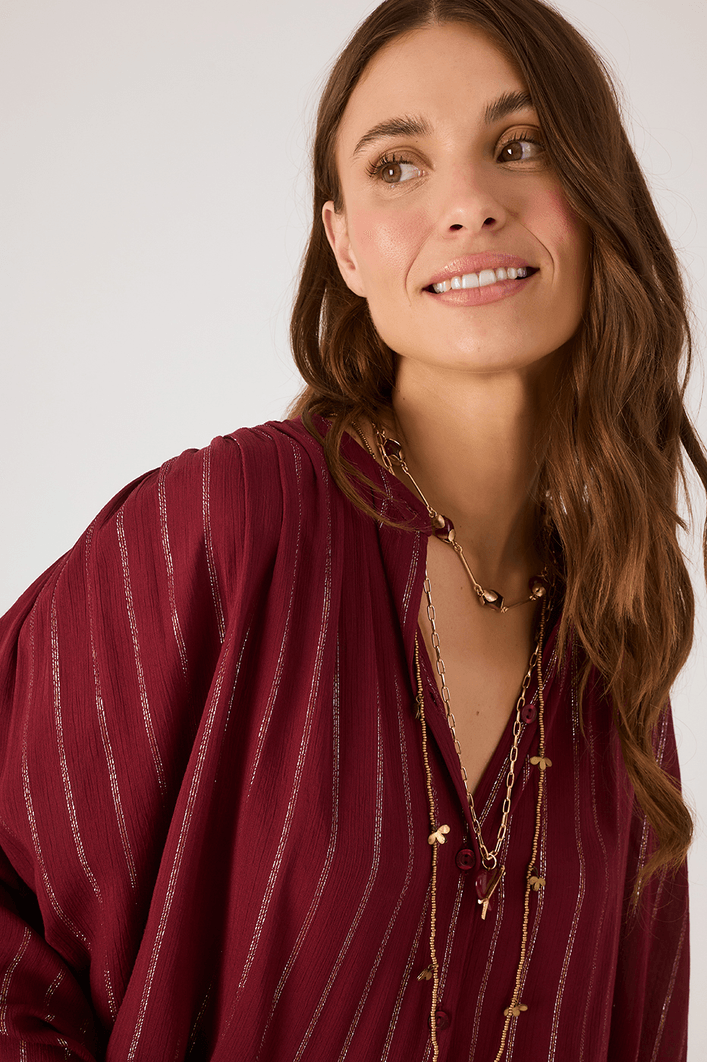 Blusa Lurex Cava Deslocada