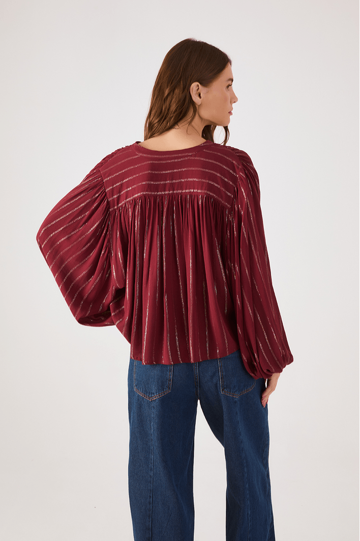 Blusa Lurex Cava Deslocada